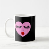 Nk Lady Heart With Eyelashes Valentines Day Kiss Kaffeetasse (Links)