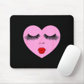 Nk Lady Heart With Eyelashes Valentines Day Kiss Mousepad (Mit Mouse)