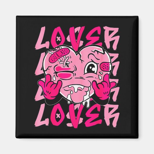 Nk Loser Lover Nk Drip Heart Matching Tee For Men Magnet (Vorne)