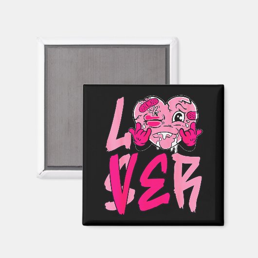 Nk Loser Lover Nk Drip Heart Matching Tee For Men Magnet (Vorderseite/Rückseite)