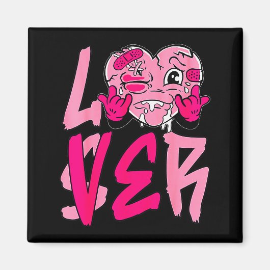 Nk Loser Lover Nk Drip Heart Matching Tee For Men Magnet (Vorne)