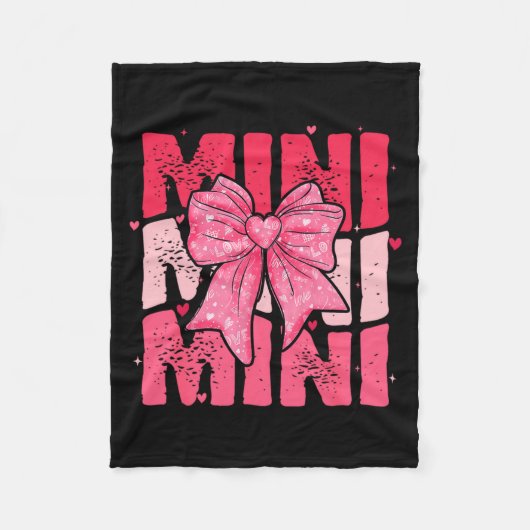 Nk Mini Coquette Bow Happy Valentine Day Mom Mot Fleecedecke (Vorderseite)