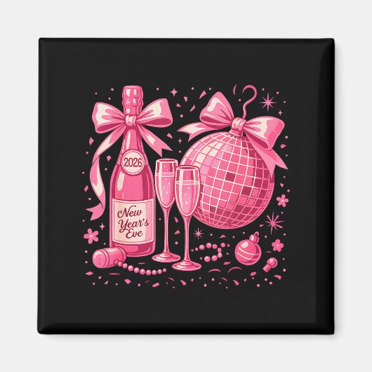 Nk New Year's Eve 2026 Disco Champagne Party  Magnet (Vorne)