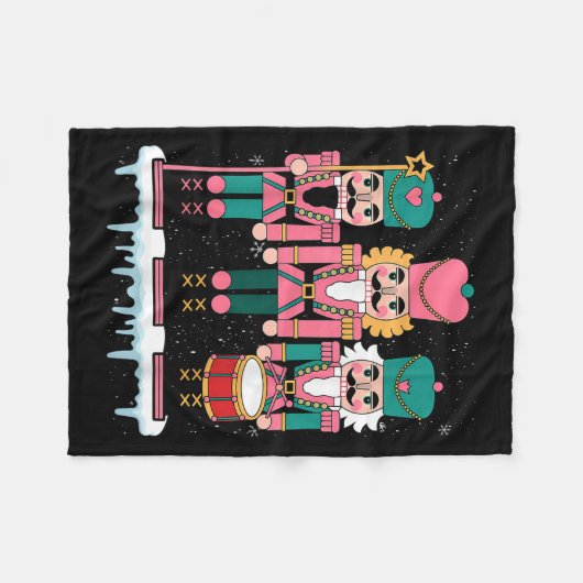 Nk Nutcracker Squad Xmas Nk Christmas Pajamas Wome Fleecedecke (Vorderseite (Horizontal))