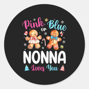 Nk Oder Blau Nonna Liebt Dich Geschlecht Enthüllun Runder Aufkleber