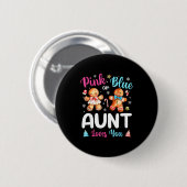 Nk Or Blue Aunt Loves You Gender Reveal Christmas Button (Vorne & Hinten)