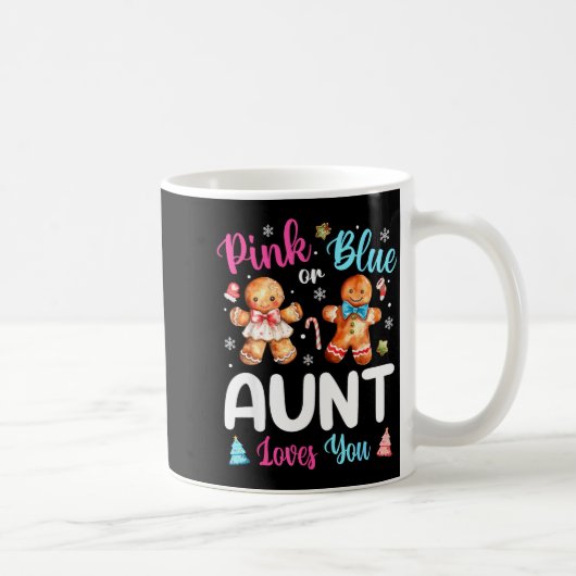 Nk Or Blue Aunt Loves You Gender Reveal Christmas Kaffeetasse (Rechts)