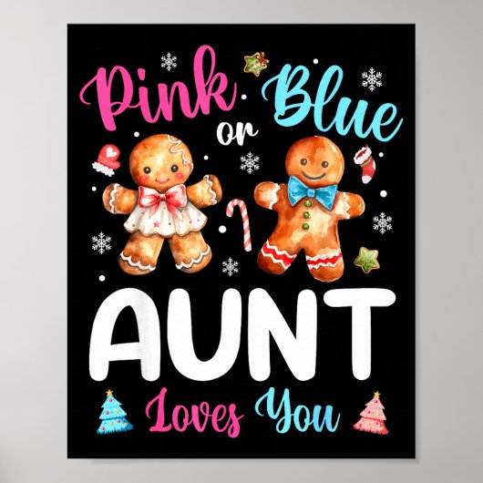 Nk Or Blue Aunt Loves You Gender Reveal Christmas  Poster (Vorne)
