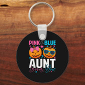 Nk Or Blue Aunt Loves You Pumpkin Halloween Gender Schlüsselanhänger (Vorderseite)