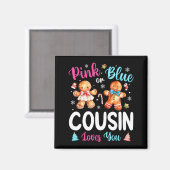 Nk Or Blue Cousin Loves You Gender Reveal Christma Magnet (Vorderseite/Rückseite)