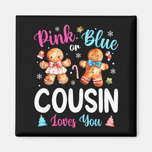Nk Or Blue Cousin Loves You Gender Reveal Christma Magnet (Vorne)