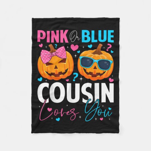 Nk Or Blue Cousin Loves You Pumpkin Halloween Gend Fleecedecke (Vorderseite)