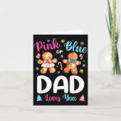 Nk Or Blue Dad Loves You Gender Reveal Christmas  Karte (Vorderseite)