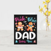 Nk Or Blue Dad Loves You Gender Reveal Christmas  Karte (Gelbe Blume)