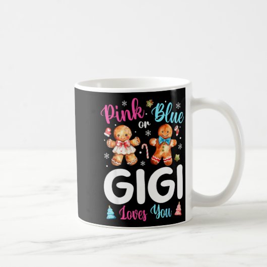Nk Or Blue Gigi Loves You Gender Reveal Christmas Kaffeetasse (Rechts)