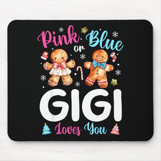 Nk Or Blue Gigi Loves You Gender Reveal Christmas Mousepad (Vorne)