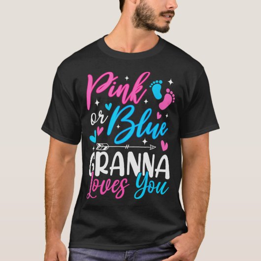 Nk Or Blue Gr Loves You Gender Reveal Baby T-Shirt (Vorderseite)
