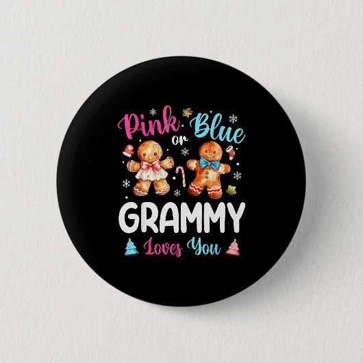Nk Or Blue Grammy Loves You Gender Reveal Christma Button (Vorderseite)