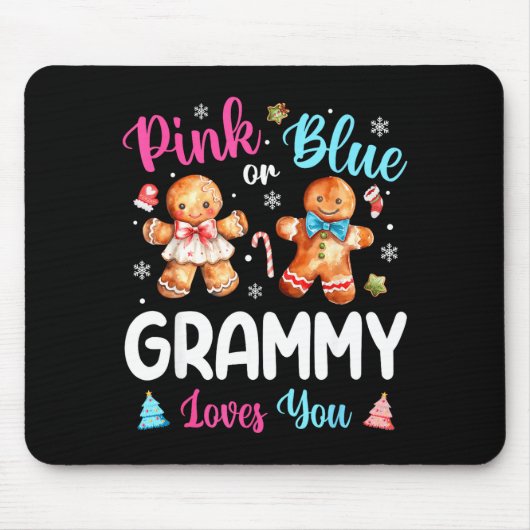 Nk Or Blue Grammy Loves You Gender Reveal Christma Mousepad (Vorne)