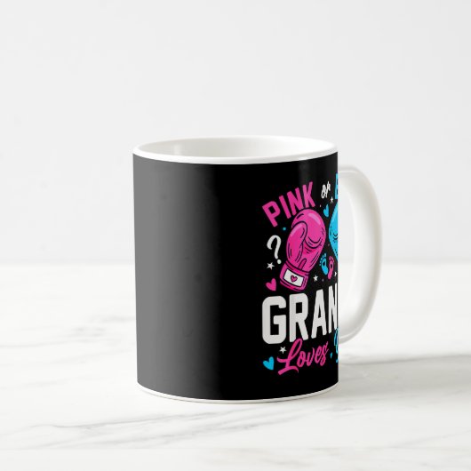 Nk Or Blue Granny Loves You Boxing Gender Reveal Kaffeetasse (VorderseiteRechts)