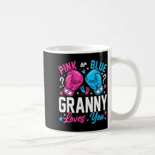 Nk Or Blue Granny Loves You Boxing Gender Reveal Kaffeetasse (Rechts)