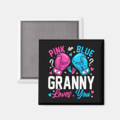 Nk Or Blue Granny Loves You Boxing Gender Reveal Magnet (Vorderseite/Rückseite)