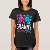 Nk Or Blue Granny Loves You Boxing Gender Reveal T-Shirt (Vorderseite)