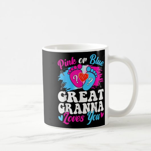 Nk Or Blue Great Gr Love You Baby Gender Reveal Kaffeetasse (Rechts)