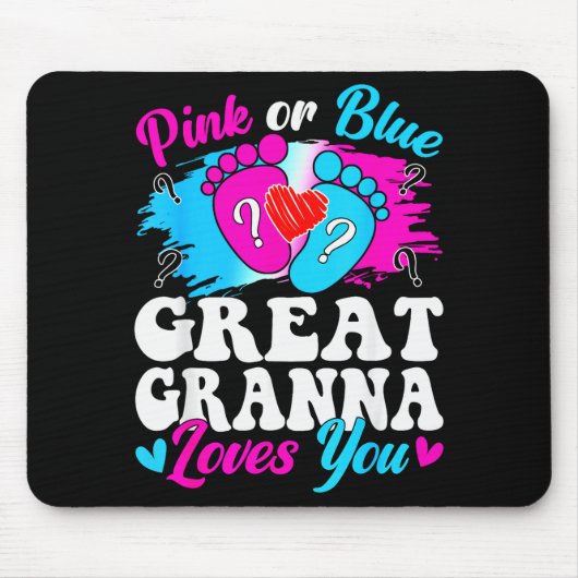 Nk Or Blue Great Gr Love You Baby Gender Reveal Mousepad (Vorne)