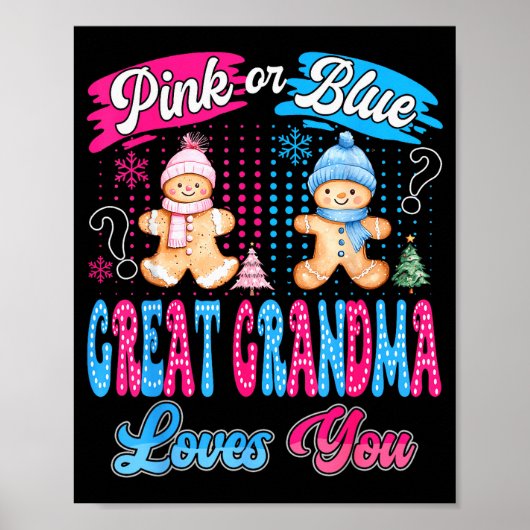 Nk Or Blue Great Grandma Loves You Gingerbread Chr Poster (Vorne)