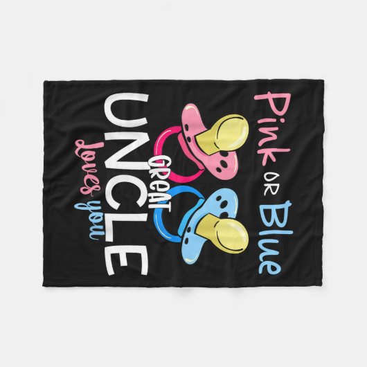 Nk Or Blue Great Uncle Loves You Gender Reveal Chr Fleecedecke (Vorderseite (Horizontal))