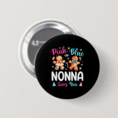 Nk Or Blue Nonna Loves You Gender Reveal Christmas Button (Vorne & Hinten)
