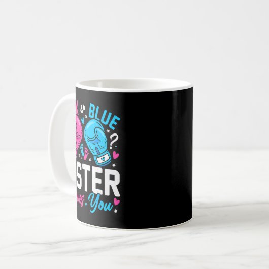 Nk Or Blue Sister Loves You Boxing Gender Reveal Kaffeetasse (Vorderseite Links)