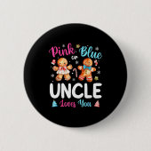 Nk Or Blue Uncle Loves You Gender Reveal Christmas Button (Vorderseite)