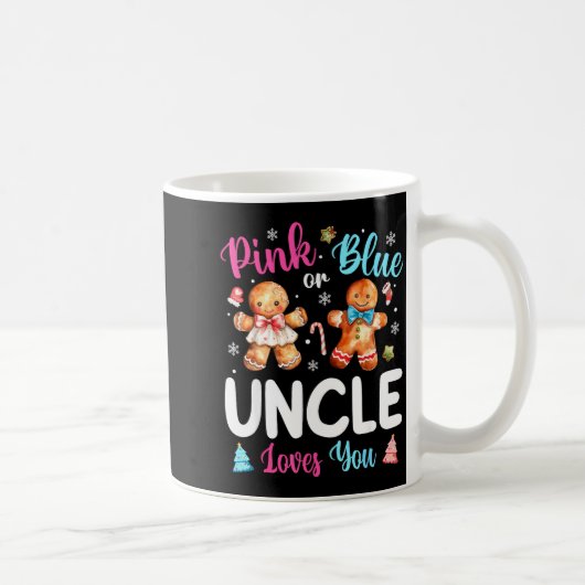 Nk Or Blue Uncle Loves You Gender Reveal Christmas Kaffeetasse (Rechts)