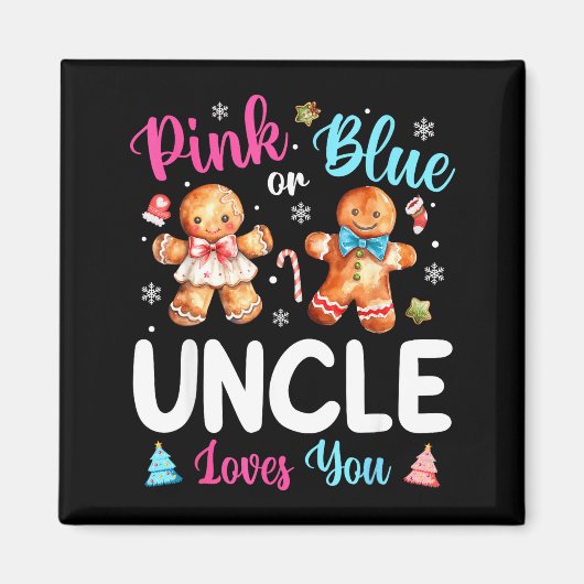 Nk Or Blue Uncle Loves You Gender Reveal Christmas Magnet (Vorne)