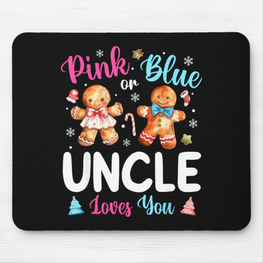 Nk Or Blue Uncle Loves You Gender Reveal Christmas Mousepad (Vorne)