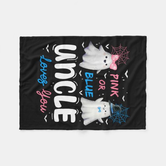 Nk Or Blue Uncle Loves You Halloween Ghost Gender Fleecedecke (Vorderseite (Horizontal))