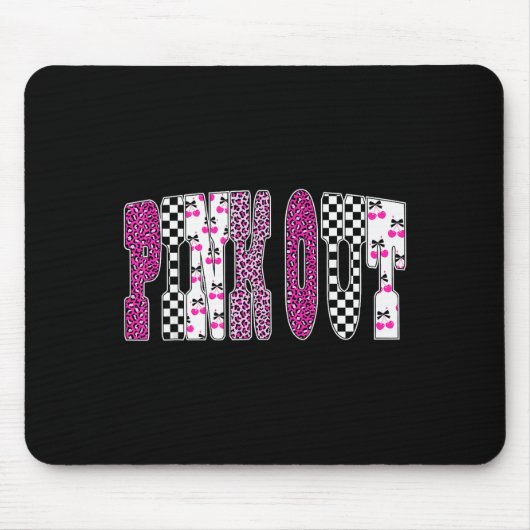 Nk Out Leopard Checkered Breast Cancer Football Ga Mousepad (Vorne)
