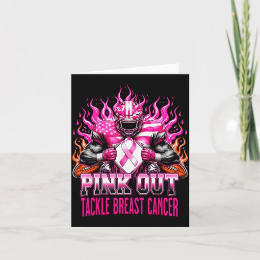 Nk Out Tackle Football Breast Cancer Awareness Men Karte (Vorderseite)