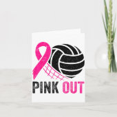 Nk Out Volleyball Breast Cancer Awareness Nk Ribbo Karte (Vorderseite)