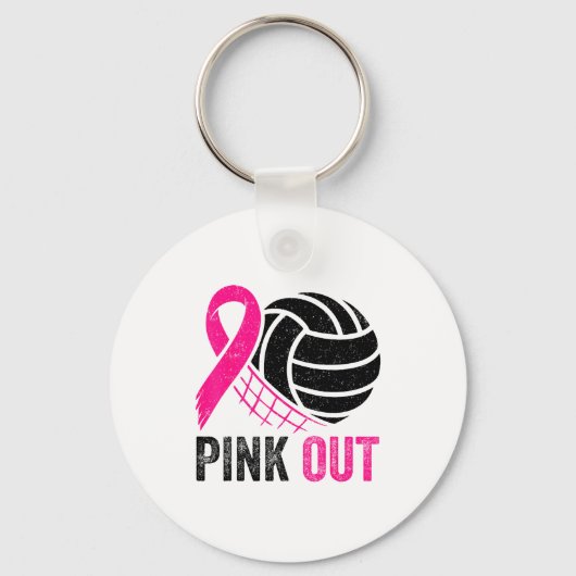 Nk Out Volleyball Breast Cancer Awareness Nk Ribbo Schlüsselanhänger (Vorderseite)