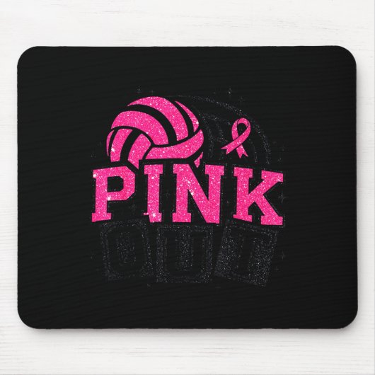 Nk Out Volleyball Breast Cancer Awareness Suprt Ri Mousepad (Vorne)