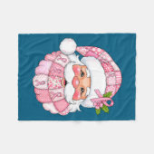 Nk Patchwork Santa Breast Cancer Awareness Christm Fleecedecke (Vorderseite (Horizontal))