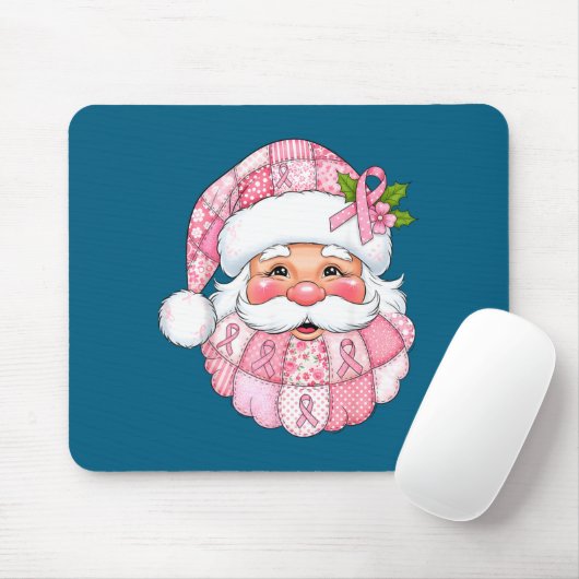 Nk Patchwork Santa Breast Cancer Awareness Christm Mousepad (Mit Mouse)