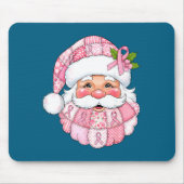 Nk Patchwork Santa Breast Cancer Awareness Christm Mousepad (Vorne)