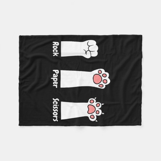 Nk Paw Prints Pet Lover Rock Paper Scissors Hand G Fleecedecke (Vorderseite (Horizontal))