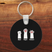 Nk Paw Prints Pet Lover Rock Paper Scissors Hand G Schlüsselanhänger (Vorderseite)