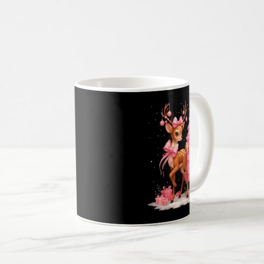 Nk Reindeer Coquette Bow Christmas Tree Pajamas Gi Kaffeetasse (VorderseiteRechts)