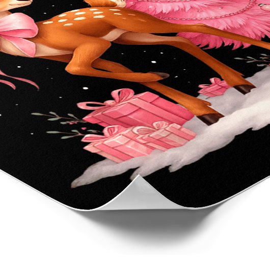 Nk Reindeer Coquette Bow Christmas Tree Pajamas Gi Poster (Ecke)